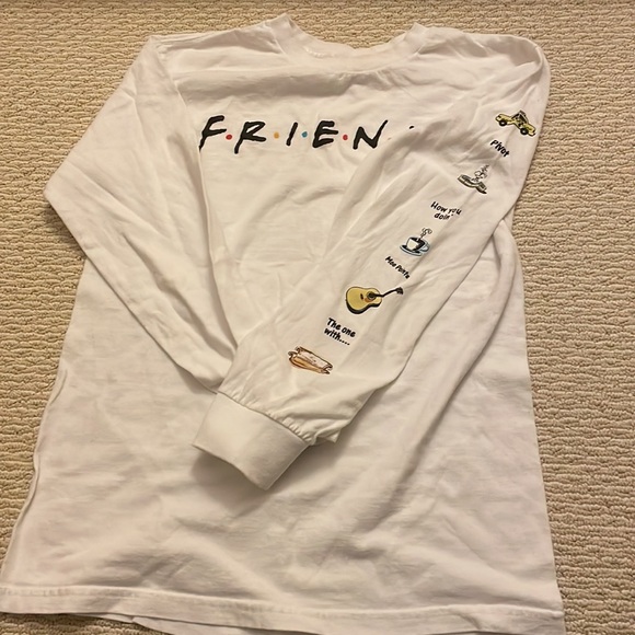 Whites Long Sleeve Friends Tee with graphics on the sleeve - Picture 2 of 4